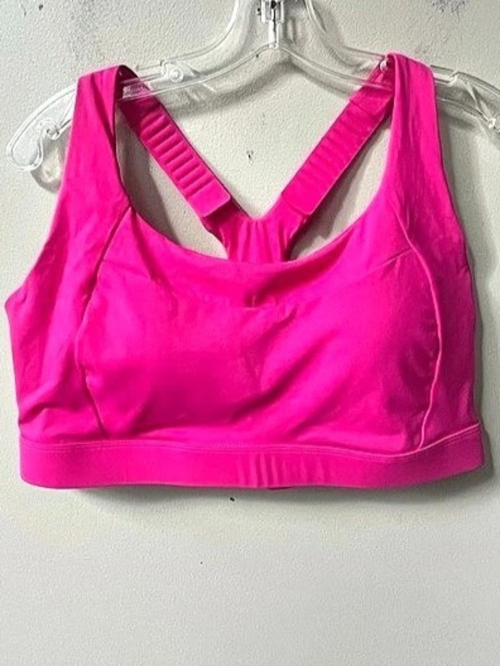 Running Girl Womens Sports Bra XXL Hot Pink Padded High Support Racerback